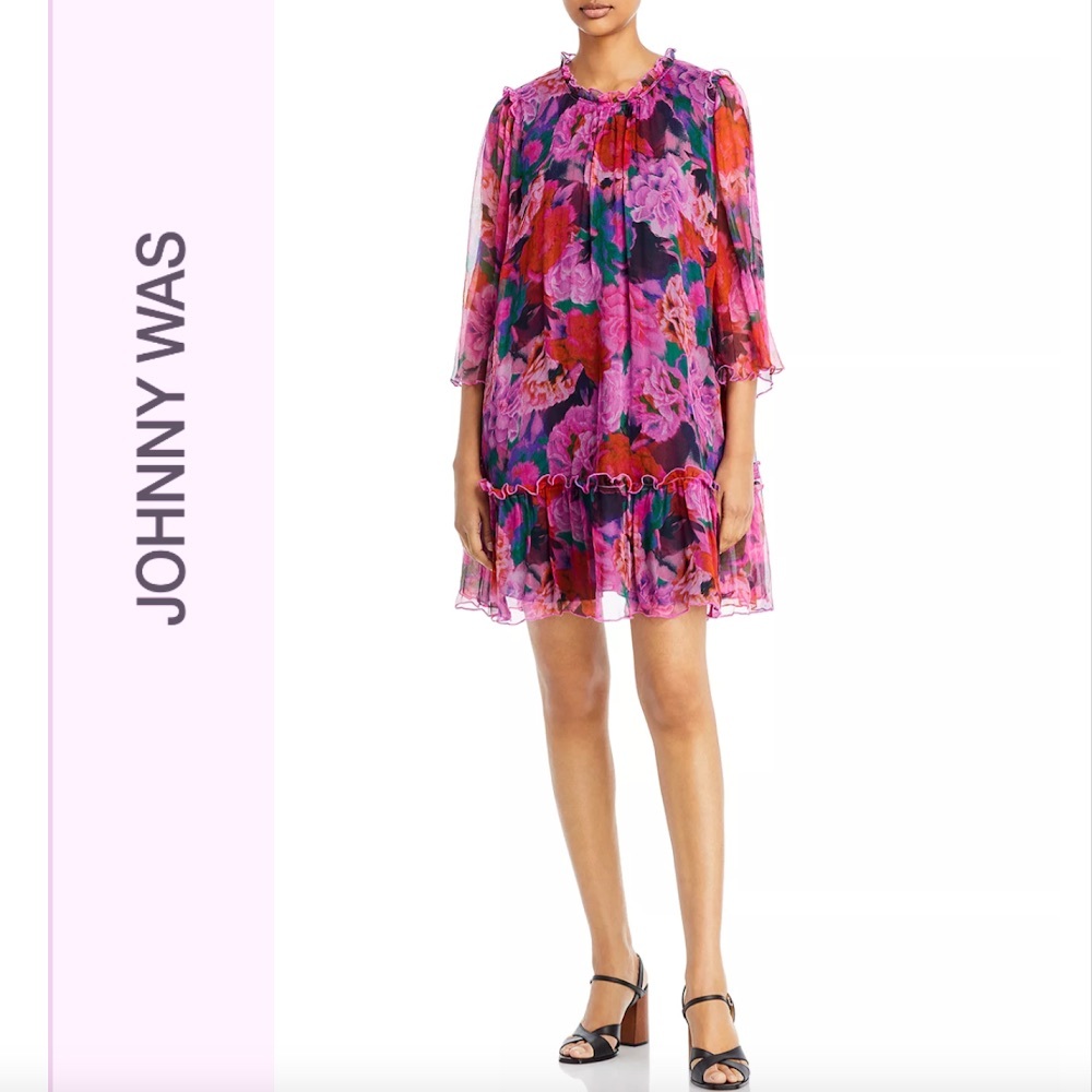 Johnny Was
Visions Floral Print Silk Dress
